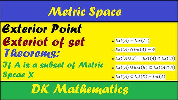 Exterior of a set in metric space-All theorem of exterior of set in Urdu,Hindi