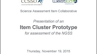 Webinar: Item Cluster Prototype for Assessment of the NGSS