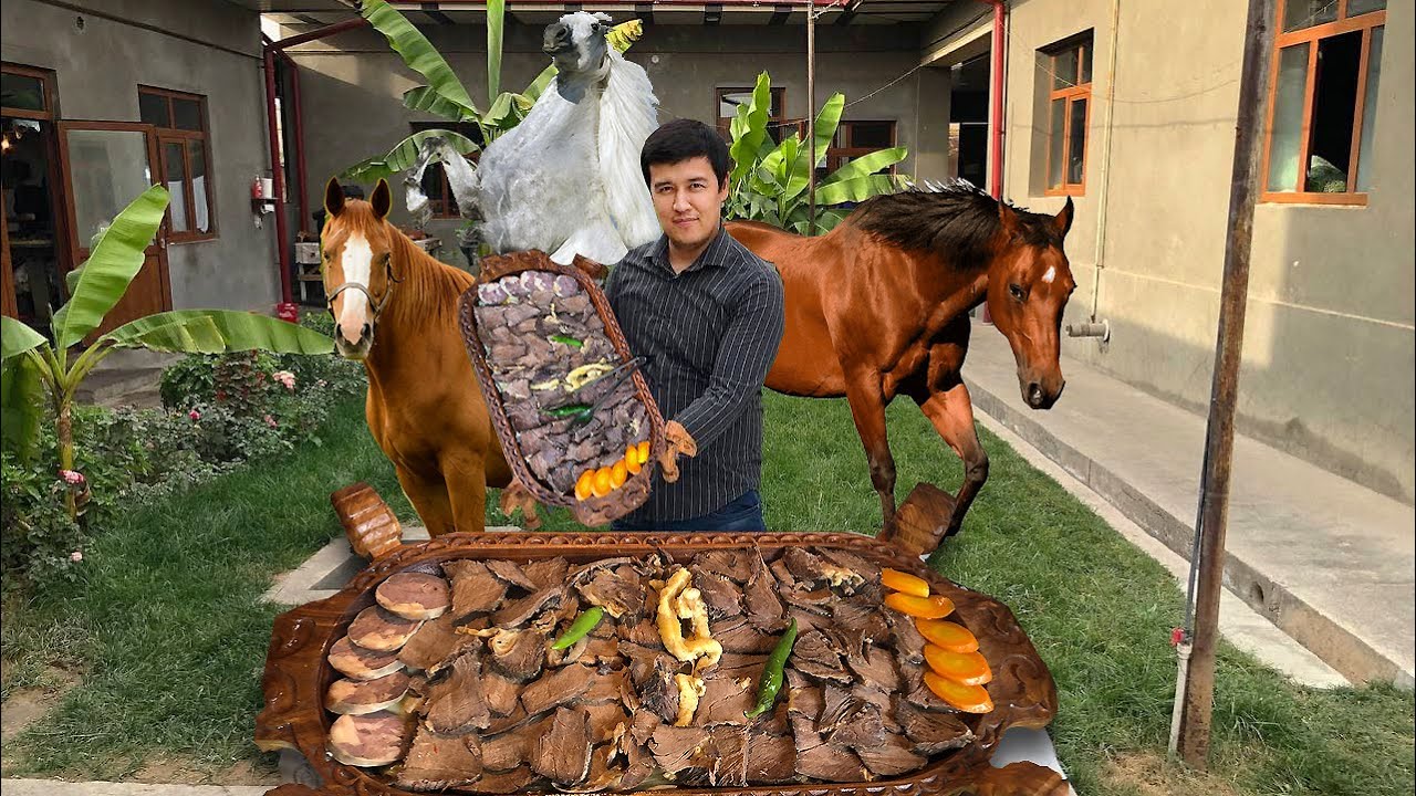 Qazaq cooks HORSE meat BESHPARMAQ Delicious Traditional Kazakh