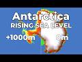 Antarctica 🇦🇶 - Rising Sea Level(4K) 🌊 #geography #map #antarctica #sealevelrise