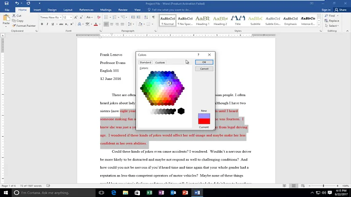 How To Change Font Color In Microsoft Word