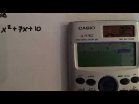 Factoring a simple quadratic equation using a calculator (Casio fx-991ES)
