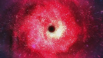 4K RED HYPERSPACE TUNNEL Through space time vortex. Loop interstellar space travel through wormhole