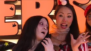 Jホラー代表「呪怨」“佐伯伽椰子”、元気ハツラツHOOTERS GIRLと対決!!　映画「呪怨  終わりの始まり」BD&DVD発売イベント(1)