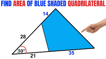 Calculate area of the Blue shaded Quadrilateral | Learn Geometry and Trigonometry skills fast