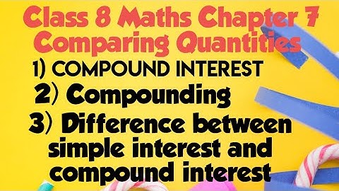 Compound Interest and Compounding applications  Class 8 Maths Chapter 7 Comparing Quantities