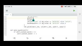 2026 calendar by tkinter python