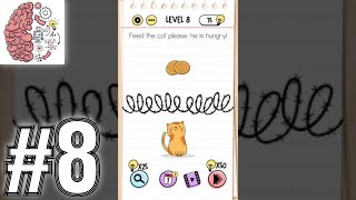 Brain Test Level 8 Feed the cat please he is hungry - Gameplay Solution Walkthrough screenshot 3