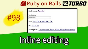 Ruby on Rails #98 Inline editing attributes with Hotwire