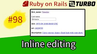 Famous Ruby on Rails #98 Inline editing attributes with Hotwire Wealth