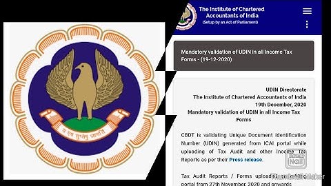 #Icai new announcement  #Mandatory validation of UDIN in all income tax forms#