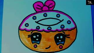 easy drawing donuts cartoon donut draw drawings jojo siwa simple