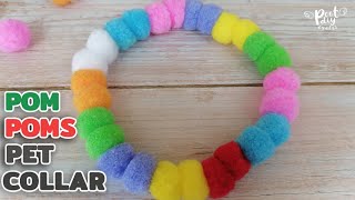 Easy DIY POM POMs Pet Collar | 수공 | 手作り | DIY ปลอกคอปอมปอม น้องแมว น้องหมา ทำง่ายสุดๆ