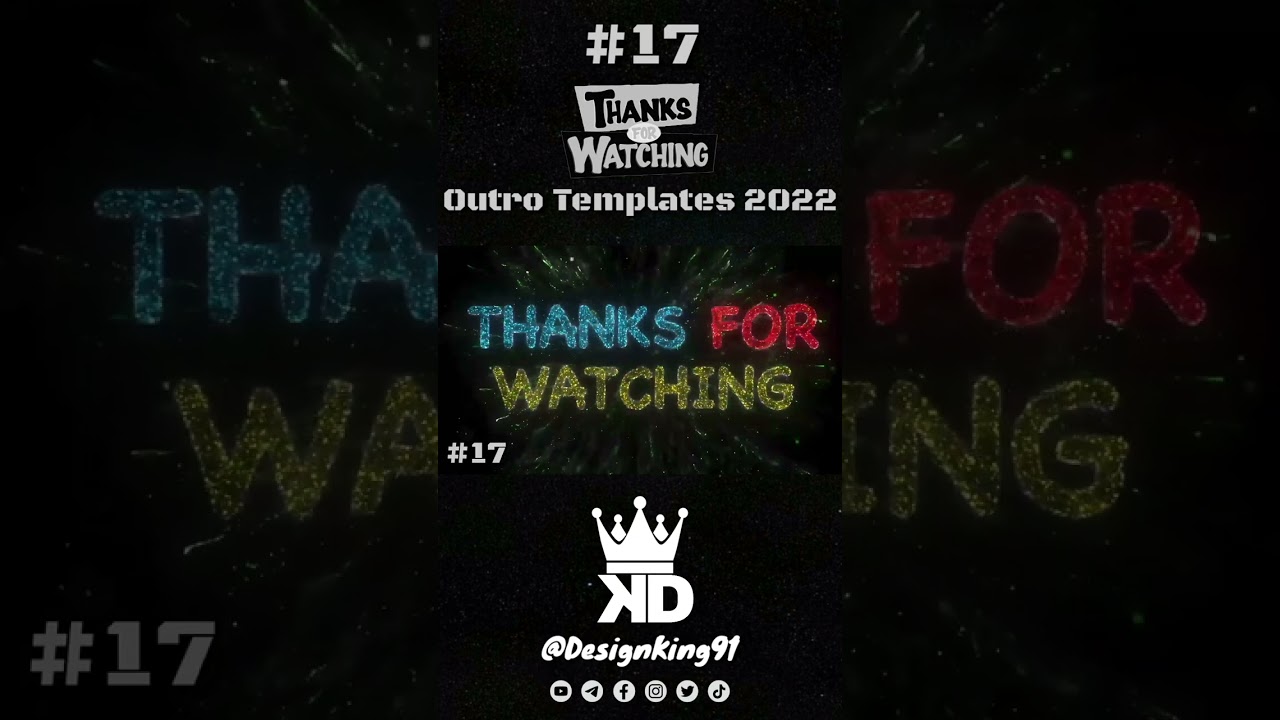 New Thanks for watching YouTube Outro Template 17 For YouTube Channels 2022