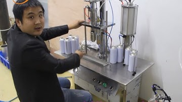 2 In 1 Semi Automatic Aerosol Filling Machine Operation Video