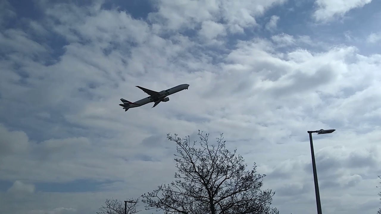 Emirates 777 green expo takeoff from Newcastle international airport ...