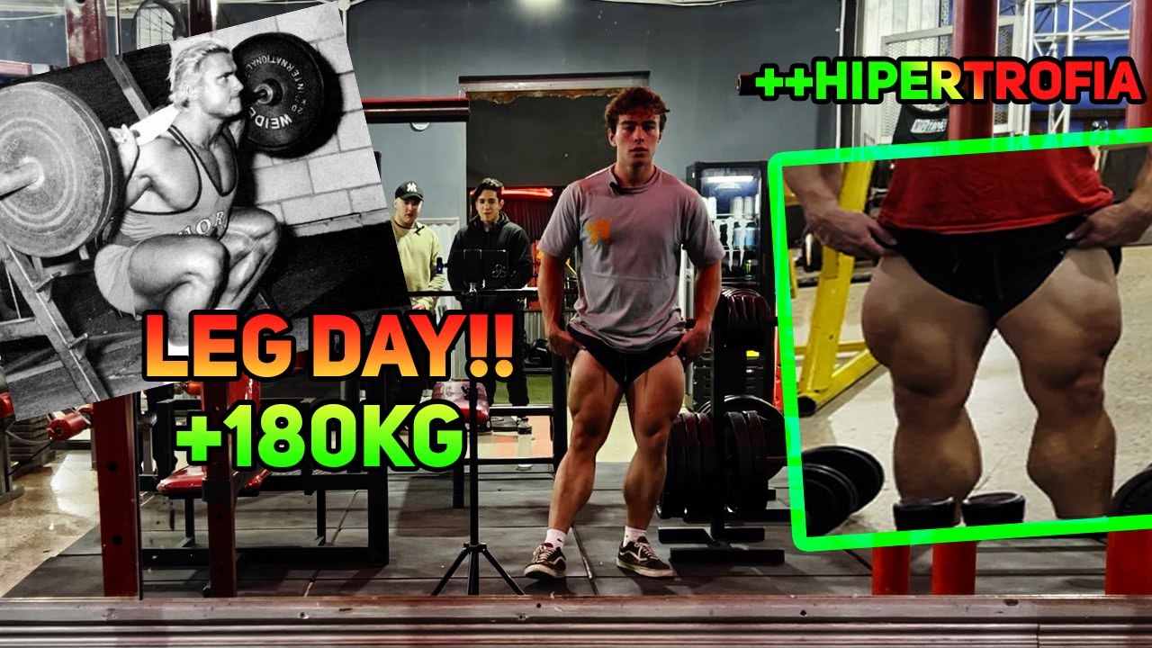 MI RUTINA DE PIERNA LESIVA!!! ++HIPERTROFIA (+180KG SQUATS)