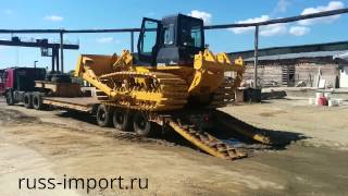Бульдозер Shantui SD16L с рыхлителем съезжает с трала(, 2014-09-22T01:14:50.000Z)