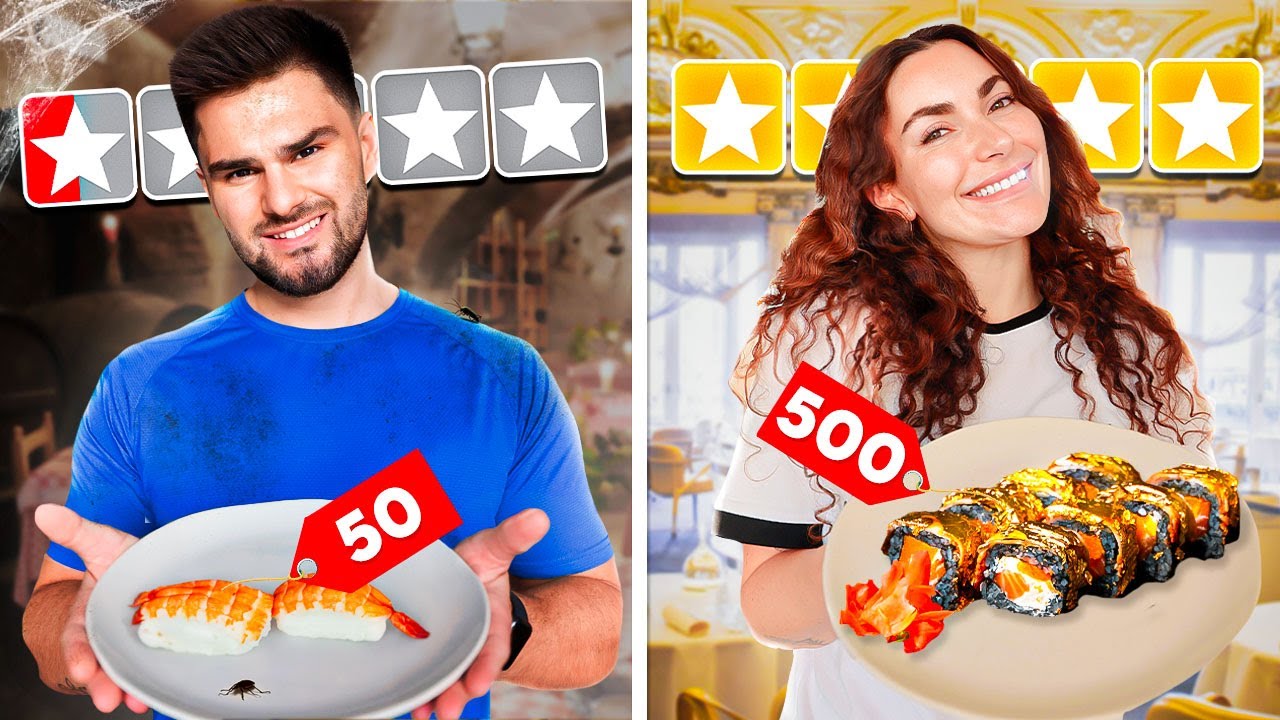 50 KR VS 500 KR SUSHI MED KÆRESTEN! *KLAMT*