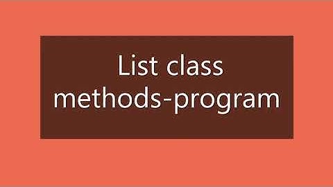 Advanced Java Programming-List Class Method-Program.......Prof. Suwarna Thakre