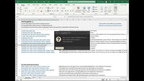 Avante garde v1.1 Animated Dialog or MsgBox for Excel - New Skin & Wet Chalk Colours