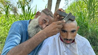 ASMR Fast Full Sleep Head Shave With Barber Old Man 👨‍🦳 [ASMR SHAMS]