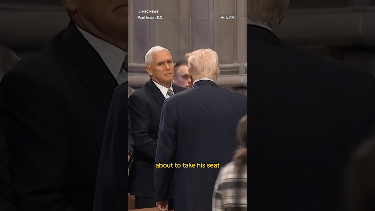 President-elect Trump and his former VP, Mike Pence, shook hands at Jimmy Carter’s funeral.