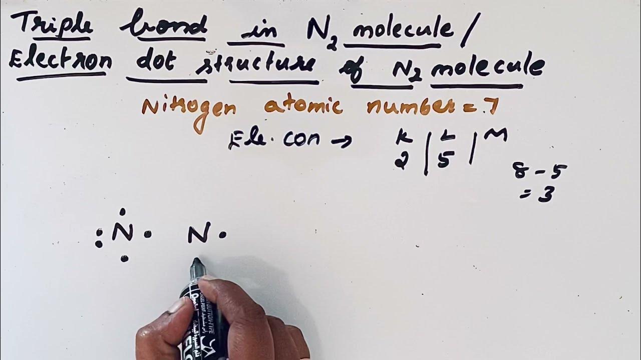 Electron dot structure of N2 molecule || Triple bond formation in N2