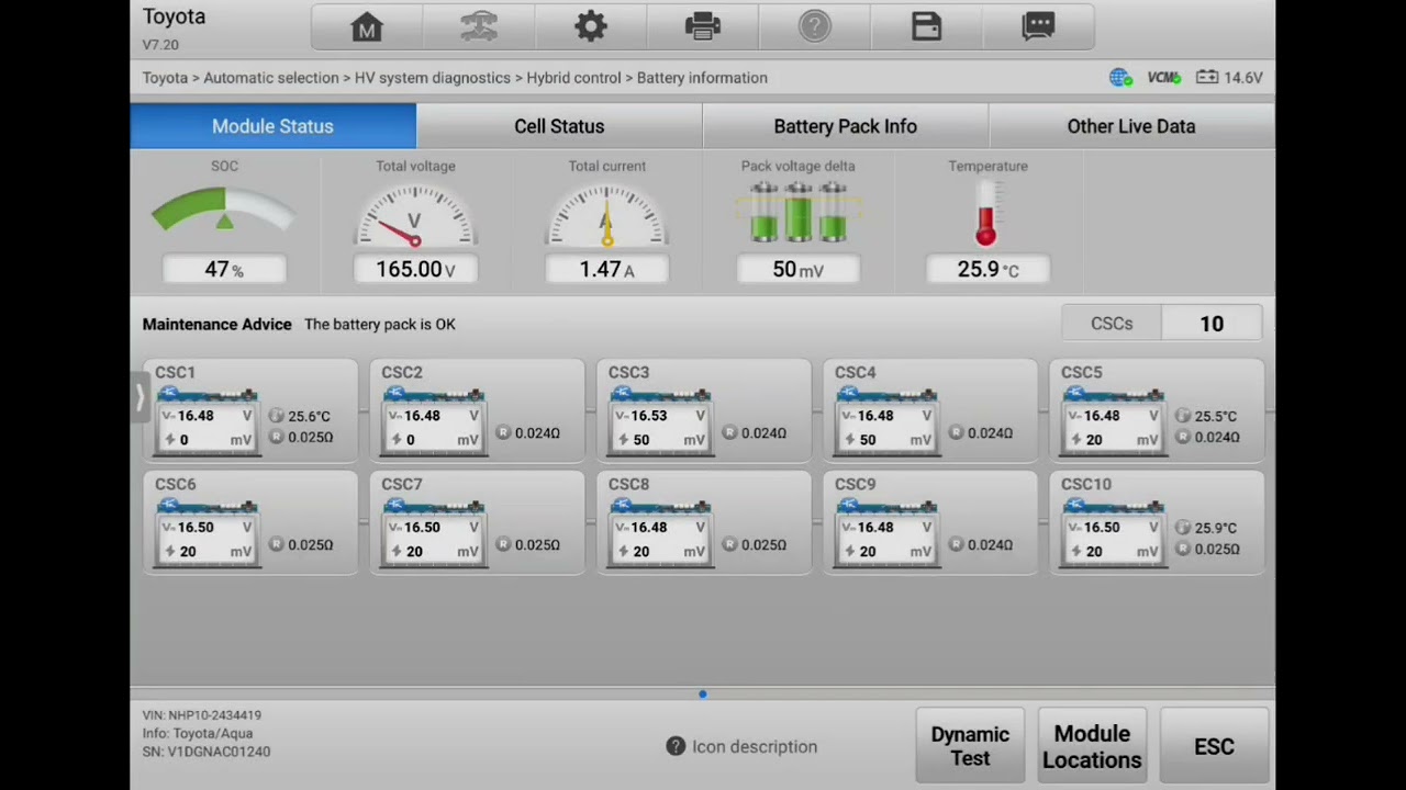 Pre purchase car inspection 2015 Toyota Aqua hybrid battery health inspection by Incar Automotive 
