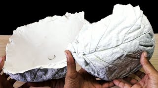 How to make cement leaf pot