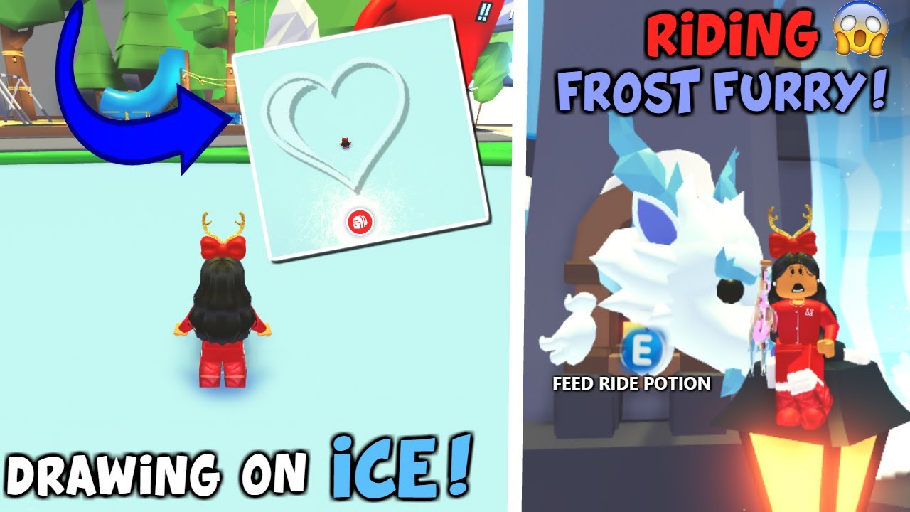 Can We Ride The Frost Furry In Adopt Me Draw On Ice Sunsetsafari Youtube - roblox furry shirt