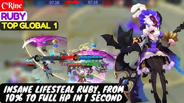Insane Lifesteal Ruby, From 10% to Full HP In 1 Second [Top Global 1 Ruby] | C