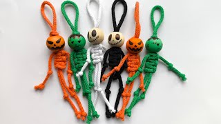 DIY Macrame skeleton Frankenstein & Jack-O’-Lantern Ornaments 🎃 | Spooky Halloween Decor Tutorial