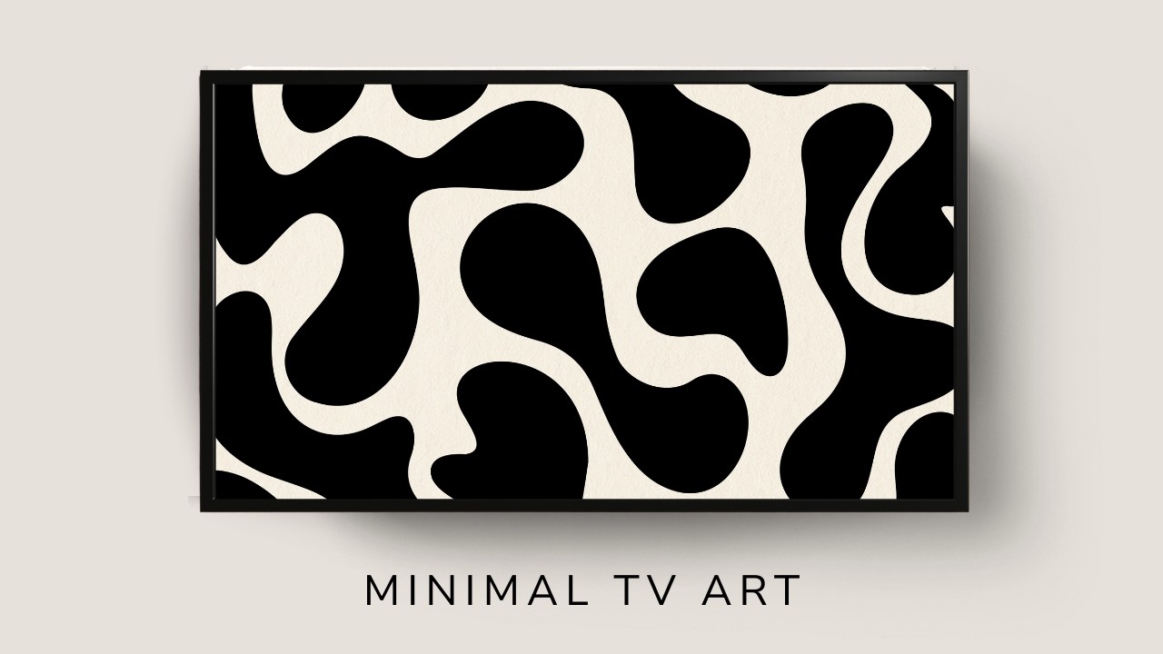 Frame TV Art 4k - Black & White Organic Pattern – Minimal Modern Art for TV screensaver (2h)