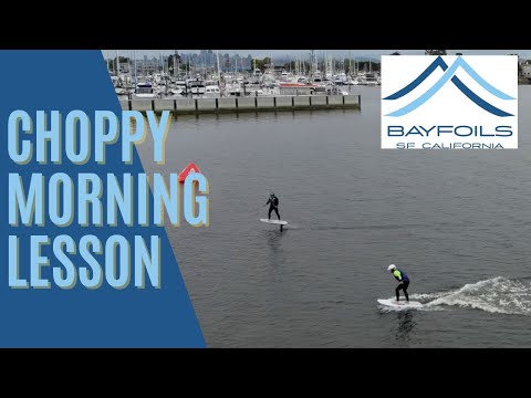 Choppy Morning @Fliteboard Efoil Lesson with drone footage. @Bay Foils