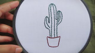 Cactus Embroidery pattern🌵 || Embroidery Tutorial || Embroidery for Begginers || Let's Explore