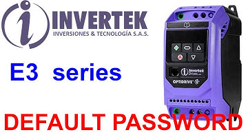 Invertek E3 - Default password - Extended menu access = Parameter P-14 (ODE3)