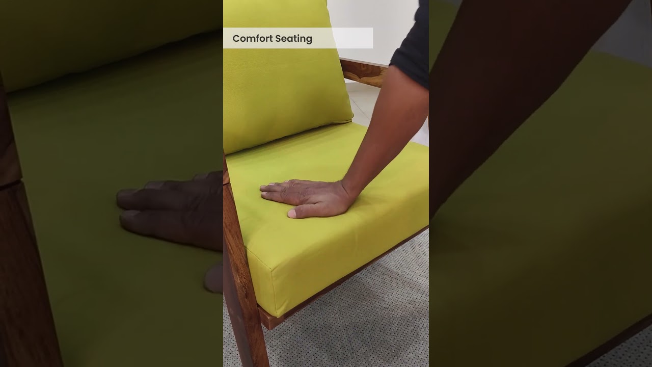 Milton Sheesham Wood Arm Chair In Green & Rustic Teak Finish