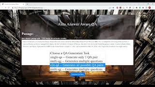 Auto - Answer Aware QA Tool demo