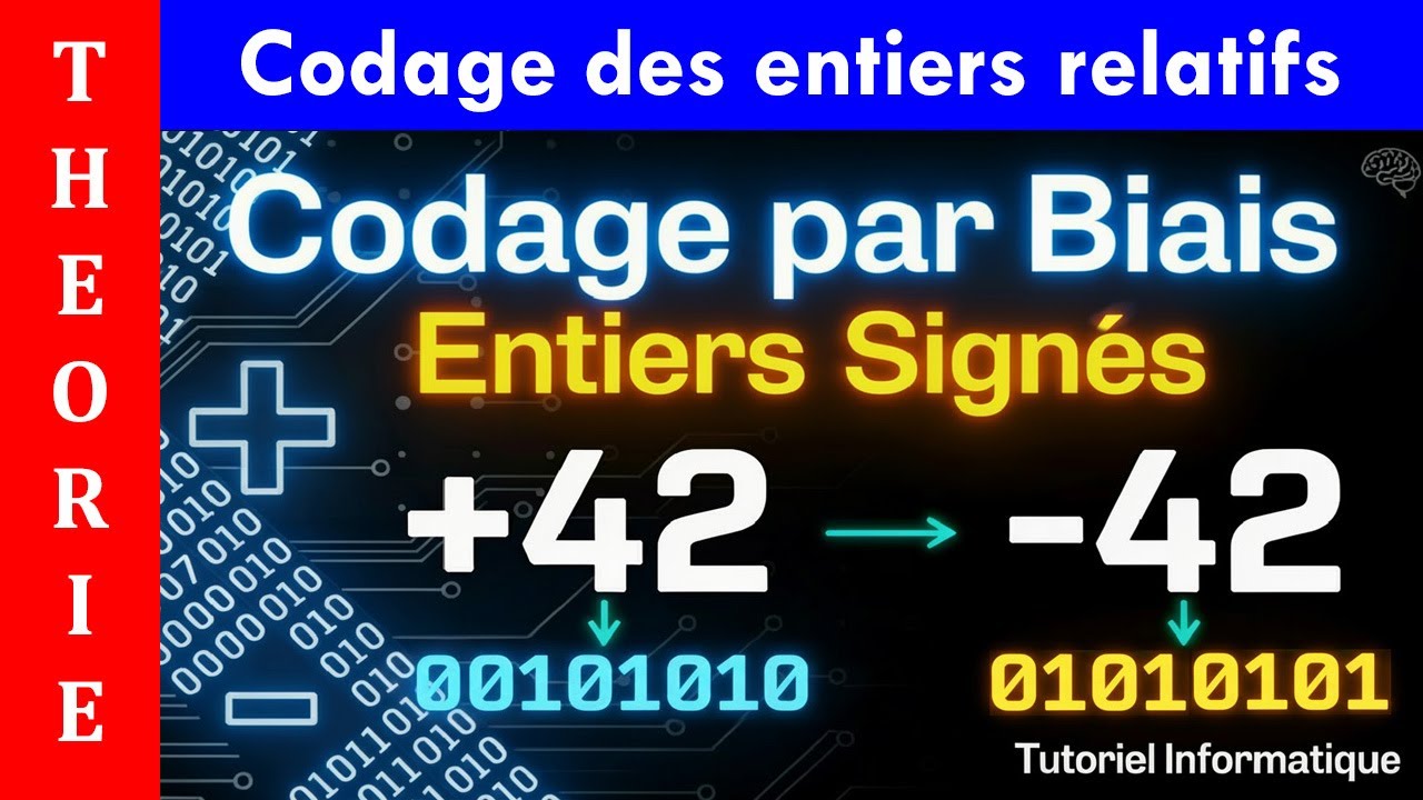 Codage des nombres signés entiers relatifs codage par excès par biais biased encoding offset binary