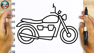 Como Dibujar una MOTO fácil paso a paso | dibujos para dibujar | Drawing a Motorcycle step by step
