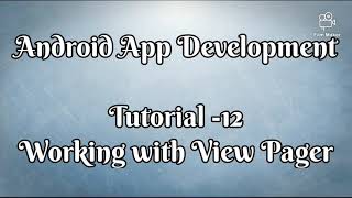 View Pager using Fragments in Android Studio