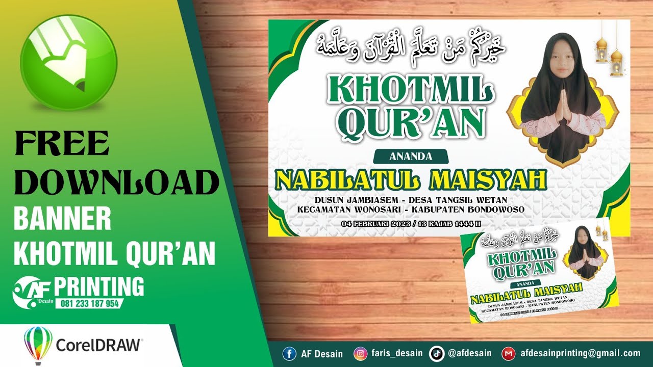 Tutorial Desain | Banner Khotmil Qur'an - YouTube