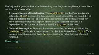 Understanding Why ObjectOutputStream.readObject() Returns Object in Java Net Worth