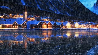 Sound of rain falling on a frozen lake | Rain falling on ice | Winter rain
