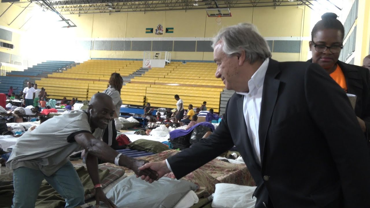 newspaper mockup Visiting Bahamas, UN chief calls for climate action