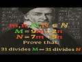 Divisibility by 31: Proof that 31 | M ⇔ 31 | N