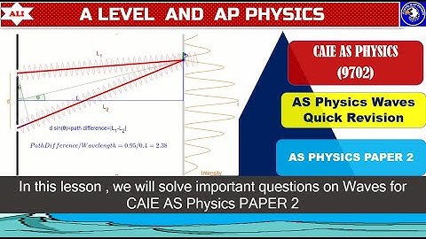 CAIE A Level Physics (9702) Paper 2 Quick Revision-Important Questions on Waves for AS  Paper2 Exam