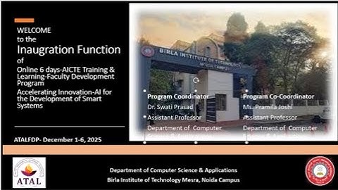 ATAL FDP Day1-Accelerating Innovation-AI for the Development of Smart Systems