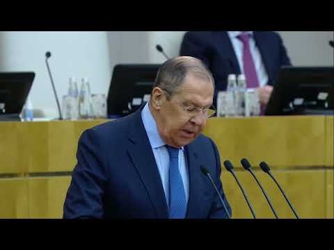 С.Лавров в ходе "правительственного часа" в Государственной Думе России, Москва,14 февраля 2024 года